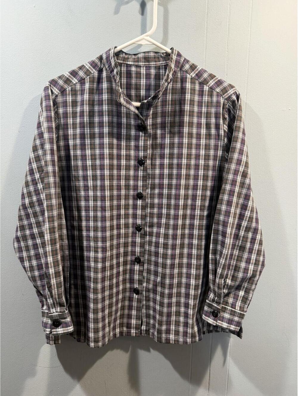 Womens Unbranded Long Sleeves Plaid Shirt Buttons Up Multicolor